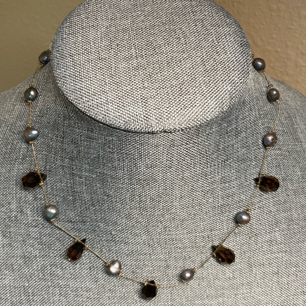 Chico’s Pearls and Teardrop Necklace